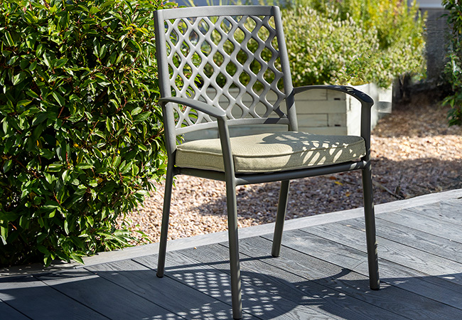 Image of Hartman Avebury Dining Chair with Cushion - Antique Moss / Wheatgrass