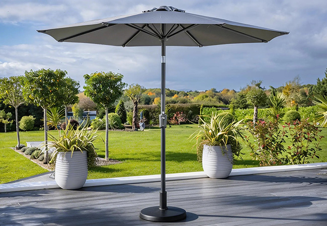 Image of Hartman 3m Luxe Round Parasol in Dark Grey