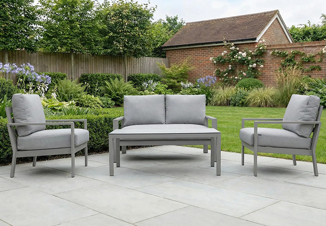 Image of Hartman Rio 2 Seat Lounge Set in Taupe and Pewter