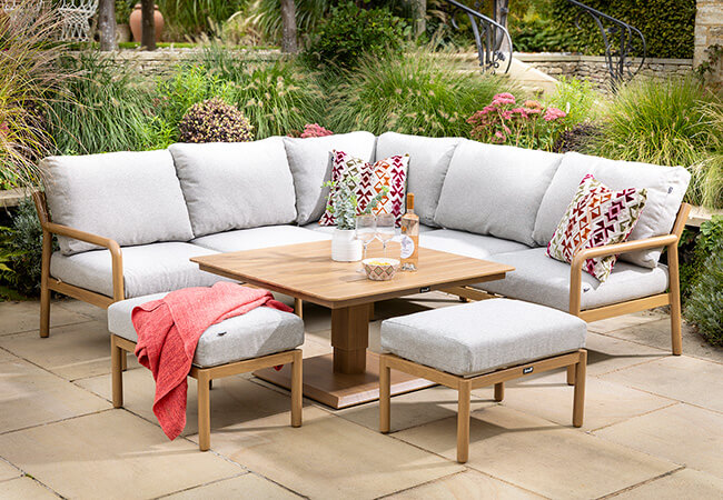 Image of Hartman Sahara Square Corner Sofa Set with Adjustable Table