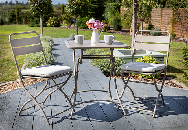 Image of Hartman Urban Folding Bistro Set in Latte / Ivory