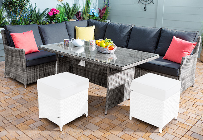 Image of Hartman Westbury Rectangular Corner Sofa Set in Ash / Slate- No Stools