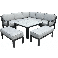 Small Image of EX DISPLAY / COLLECTION ONLY Hartman Apollo Square Corner Sofa Set with Coffee Table in Carbon/Pewter  - no stools