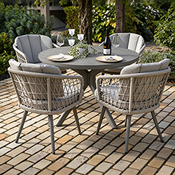 Small Image of Hartman Aries 4 Seat Round Dining Set - No Parasol