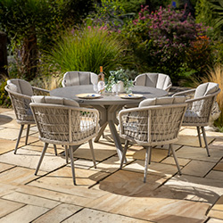 Small Image of Hartman Aries 6 Seat Round Dining Set - No Parasol