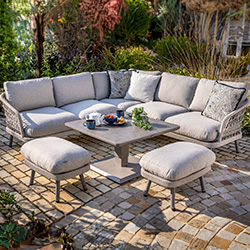 Image of Hartman Aries Square Corner Set with Adjustable Table in Taupe and Moon