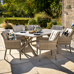 Image of Hartman Arley 6 Seater Weave Rectangular Dining Set