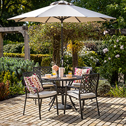 Small Image of Hartman Avebury 4 Seat Dining Set in Bronze / Oatmeal