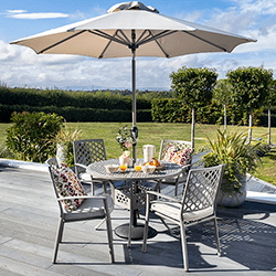 Small Image of Hartman Avebury 4 Seat Dining Set in Crimini / Moon