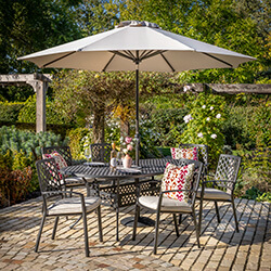 Image of Hartman Avebury 6 Seat Oval Dining Set in Bronze / Oatmeal