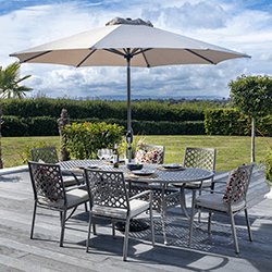 Image of Hartman Avebury 6 Seat Oval Dining Set in Crimini / Moon