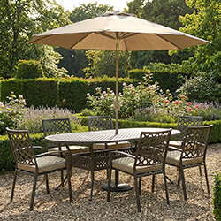 Image of Hartman Avebury 6 Seat Oval Dining Set in Antique Moss / Wheatgrass