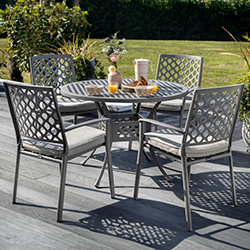 Image of Hartman Avebury 4 Seat Dining Set in Crimini / Moon - No Parasol