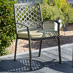 Small Image of Hartman Avebury Dining Chair with Cushion - Antique Moss / Wheatgrass