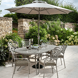 Image of Hartman Berkeley 6 Seat Oval Dining Set in Maize / Wheatgrass