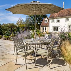 Image of Hartman Buxton 6 Seat Dining Set in Maize / Wheatgrass