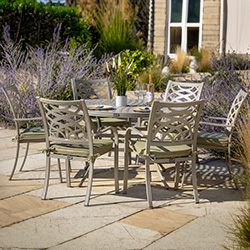 Small Image of Hartman Buxton 6 Seat Dining Set in Maize / Wheatgrass - No Parasol