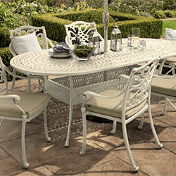 Small Image of Hartman Capri 6 Seat Oval Dining Set in Maize / Wheatgrass - NO PARASOL