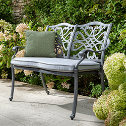 Image of Hartman Capri 2 Seat Bench in Antique Grey / Platinum