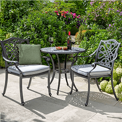 Image of Hartman Capri Bistro Set in Antique Grey / Platinum