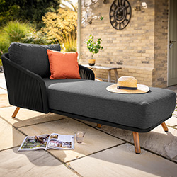 Small Image of Hartman Eden Lounger in Carbon/Noir