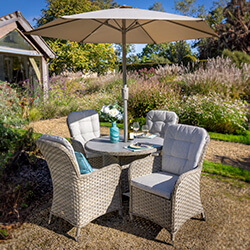 Image of Hartman Eton Tuscan 4 Seat Round Dining Set in Beech/Oatmeal