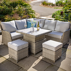 Image of Hartman Eton Square Corner Set with Adjustable Table in Beech/Oatmeal