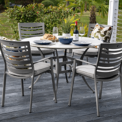 Small Image of Hartman Lyra 4 Seater Dining Set in Crimini / Moon - No Parasol