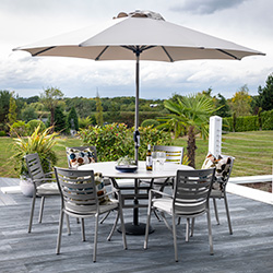 Small Image of Hartman Lyra 6 Seater Dining Set in Crimini / Moon