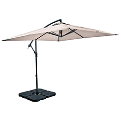 Small Image of Hartman Mediterranean 2.5m Square Cantilever Parasol - Grey/Dove