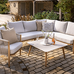 Image of Hartman Portico Square Corner Set in Almond and Ivory