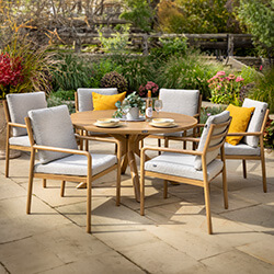 Small Image of Hartman Sahara 6 Seat Round Dining Set - NO PARASOL