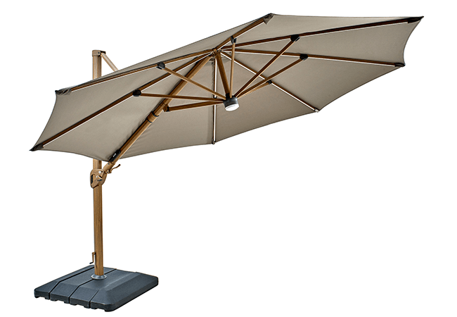 Image of Hartman Seychelles Round 3.5m Cantilever Parasol with Folie Pole - Havannah