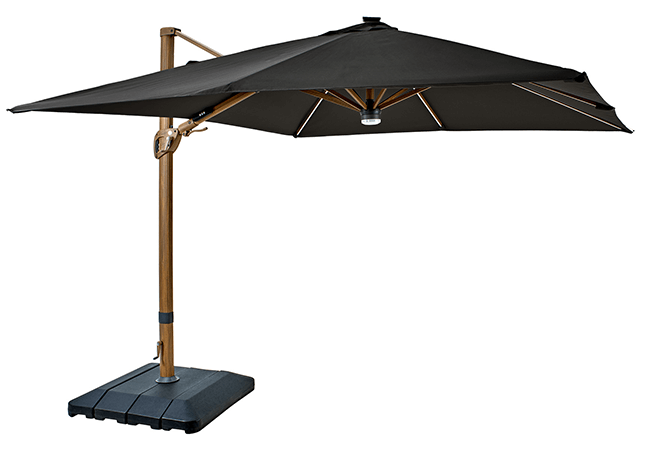 Image of Hartman Seychelles Square 3m Cantilever Parasol with Folie Pole - Dark Grey