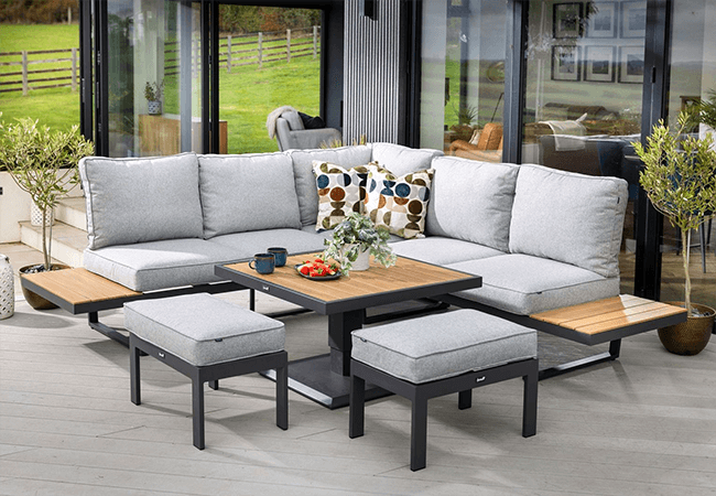 Image of Hartman Sonas Square Corner Platform Set in Matt Xerix / Haze