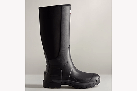 Image of Hunter Balmoral Hybrid Tall Wellington Boots - Black