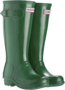 Image of Kids Green Hunter Wellies - UK Size 11 JNR