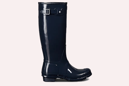 Image of Hunter Original Women's Tall Gloss Wellington Boots - Navy