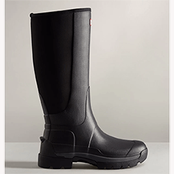 Image of Hunter Balmoral Hybrid Tall Wellington Boots - Black