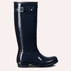 Image of Hunter Original Women's Tall Gloss Wellington Boots - Navy - UK 3
