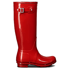 Image of Hunter Original Women's Tall Gloss Wellington Boots - Red - UK 3