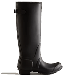 Image of Hunter Women's Tall Back Adjustable Wellington Boots - Black - UK 3