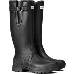 Image of Mens Hunter Balmoral Side Adjustable Wellies - Black UK 9