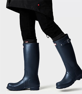 Image of Men's Original Tall Hunter Boots in Navy - UK 12