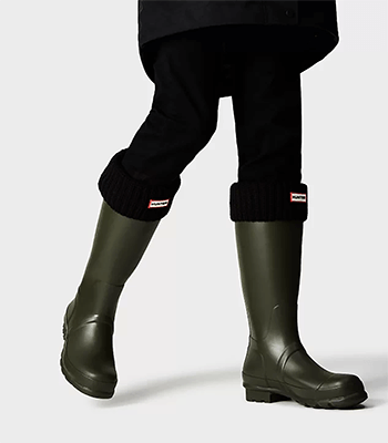 Image of Mens Original Tall Hunter Boots in Dark Olive - UK 9