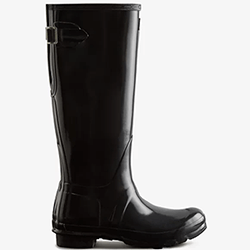 Image of Women's Original Tall Adjustable Gloss Wellington Boot in Black