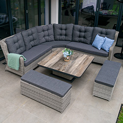 Image of Larne Corner Sofa with Adjustable Table