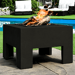 Small Image of Square Firebowl & Square Console - Granite