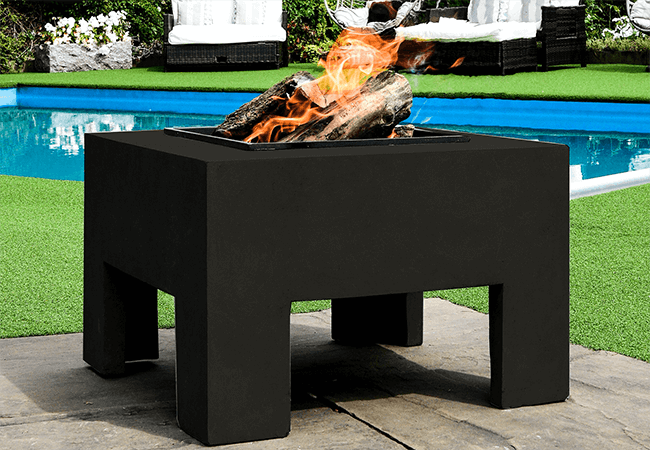 Image of Square Firebowl & Square Console - Granite