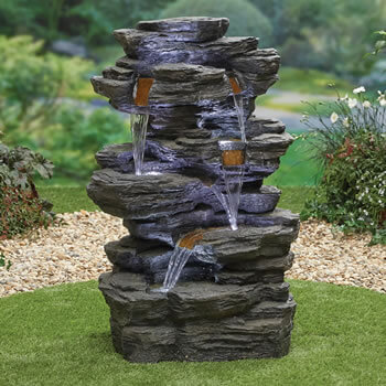 Image of Kelkay Hinoki Springs Water Feature with LEDs